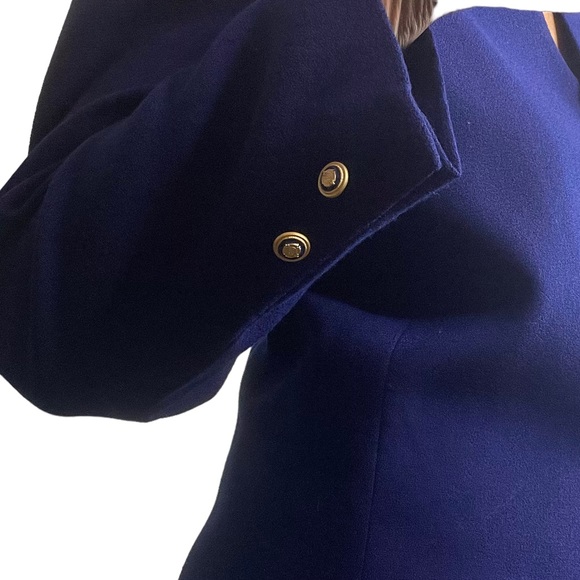 Vintage Kasper for A.S.L. 100% Wool Indigo Jacket With Gold Buttons Size 14 - Picture 9 of 12